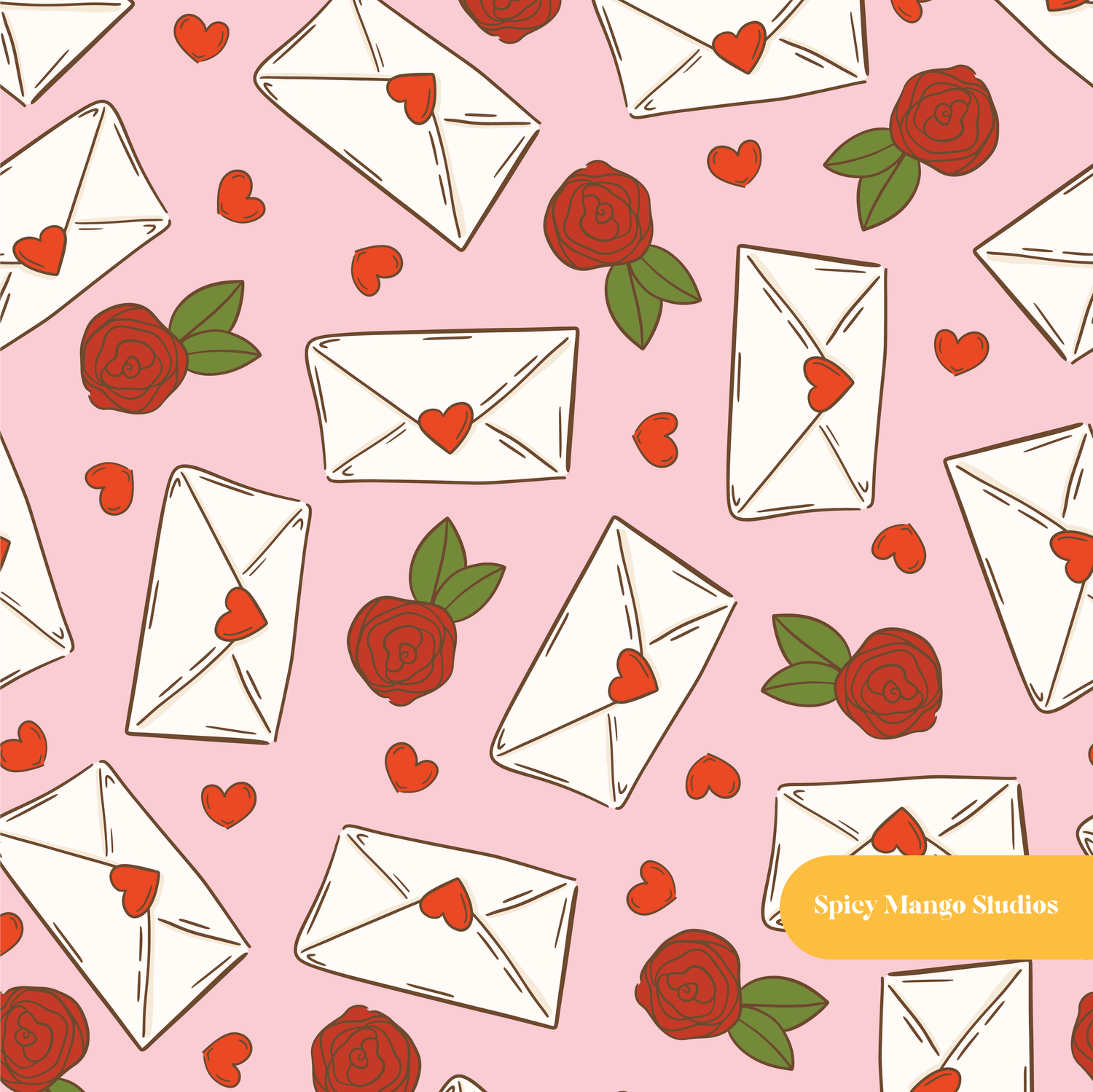 Pink Love Notes Valentine's Seamless Pattern