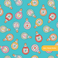 Teal Love Spell Seamless Pattern