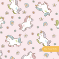 Pink Magical Unicorn Seamless Pattern