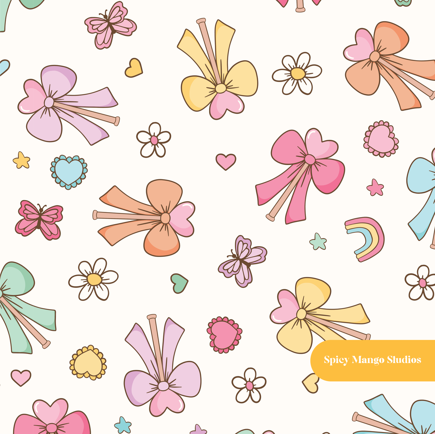 Off White Magic Wand Seamless Pattern