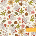 Neutral Mushroom Medley Seamless Pattern