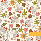 Neutral Mushroom Medley Seamless Pattern