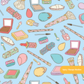 Light Blue Makeup Vibes Seamless Pattern