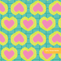 Neon Heart Gingham Seamless Pattern