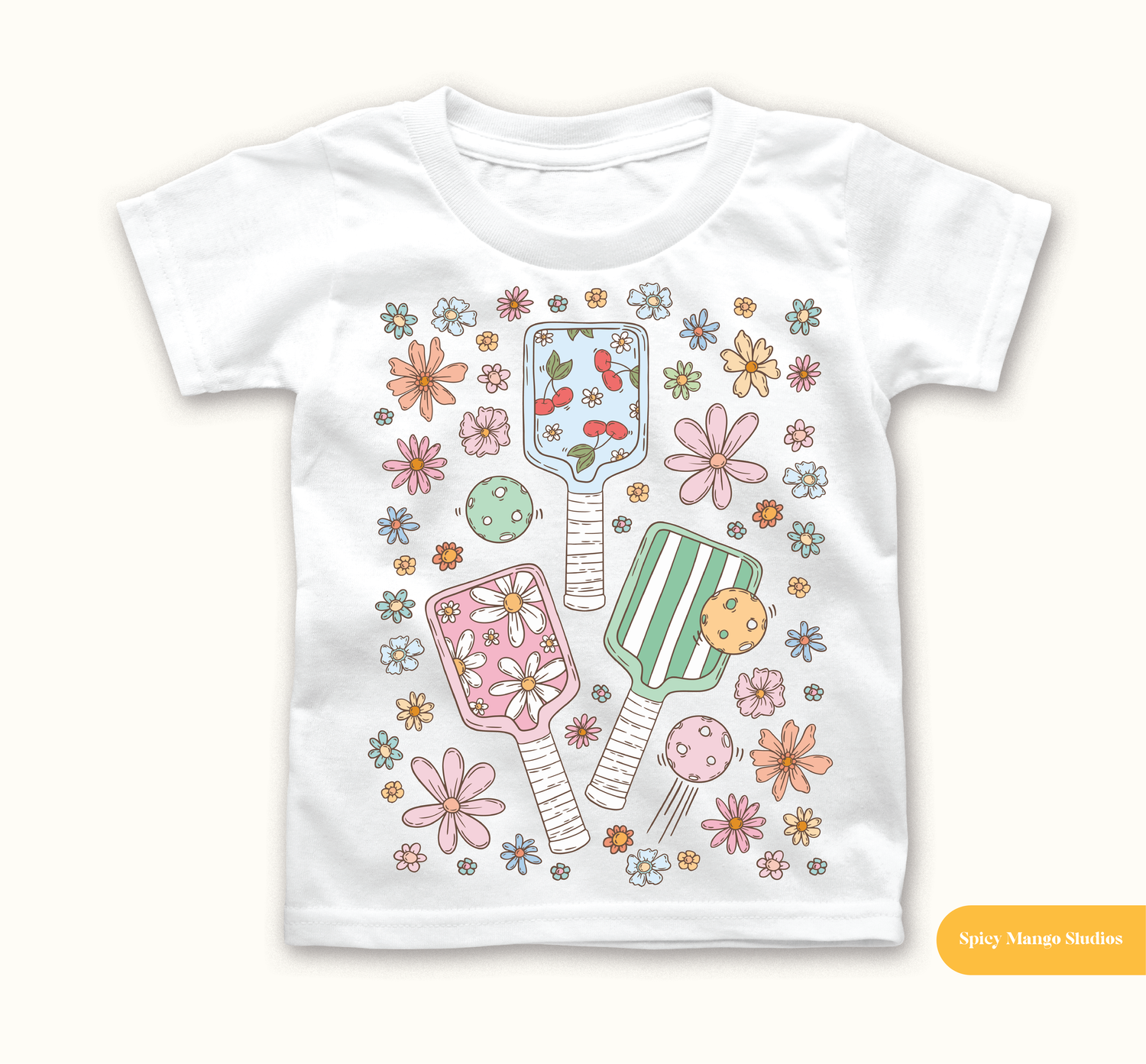 Pastel Pickleball Transparent SVG Sublimation