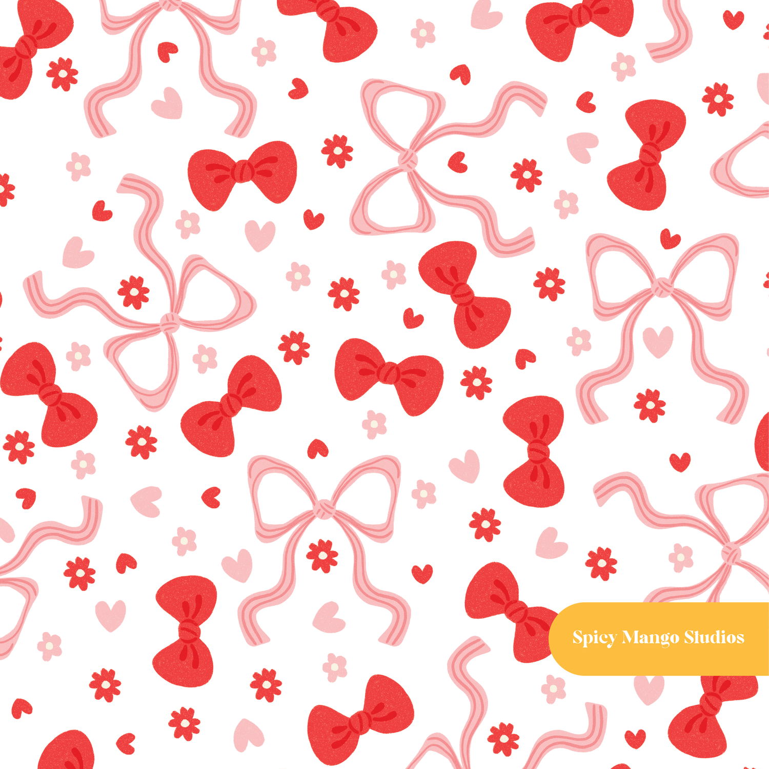 Pink Bow Medley Seamless Pattern