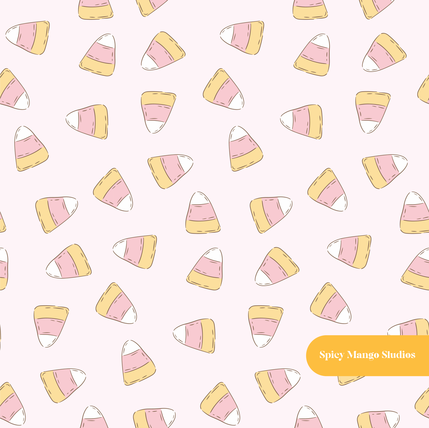 Pink Pastel Candy Corn Seamless Pattern – Digital Download