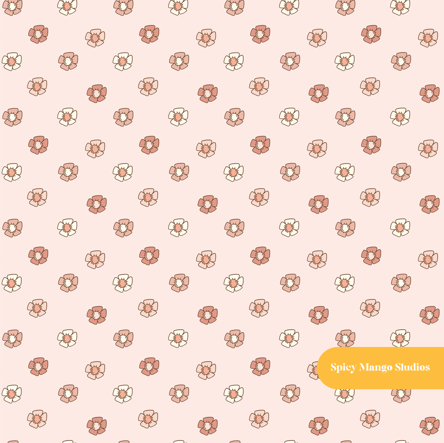 Pink Pastel Ditsy Floral Seamless Pattern