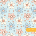 Light Blue Pastel Floral Seamless Pattern