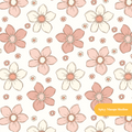 Off White Pastel Floral Seamless Pattern