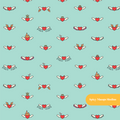 Aqua Pop Hearts Seamless Pattern
