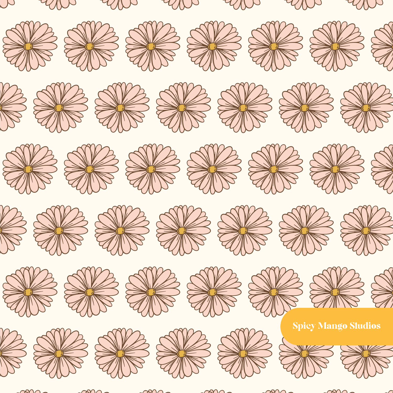 Neutral Pastel Floral Seamless Pattern