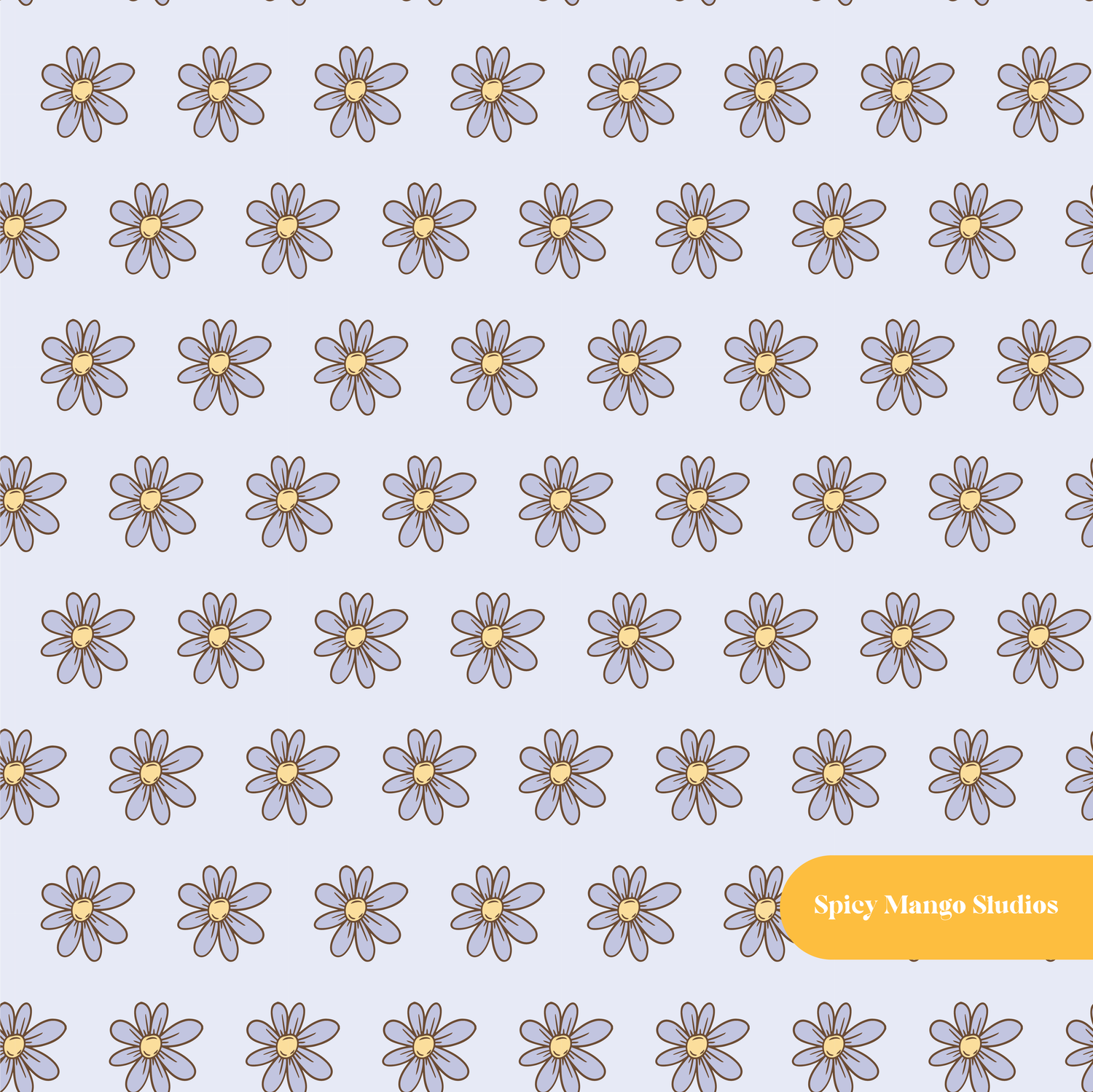 Pastel Purple Floral Seamless Pattern