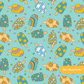 Aqua Popsicle Medley Seamless Pattern – Summer & Pool Party Digital Download