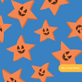 Blue Pumpkin Stars Seamless Pattern