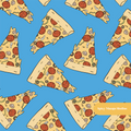 Blue Pizza Slice Seamless Pattern