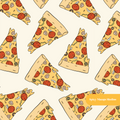 Neutral Pizza Slice Seamless Pattern