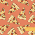 Orange Pizza Slice Seamless Pattern