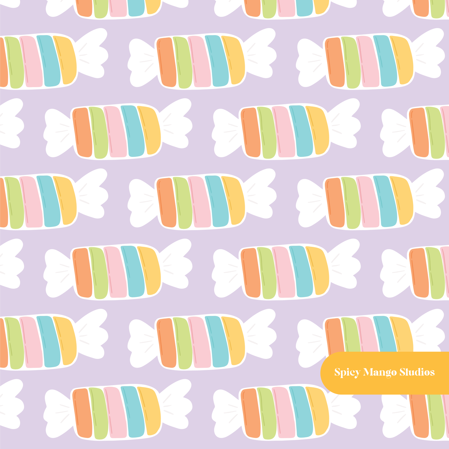 Lavender Rainbow Candy Seamless Pattern
