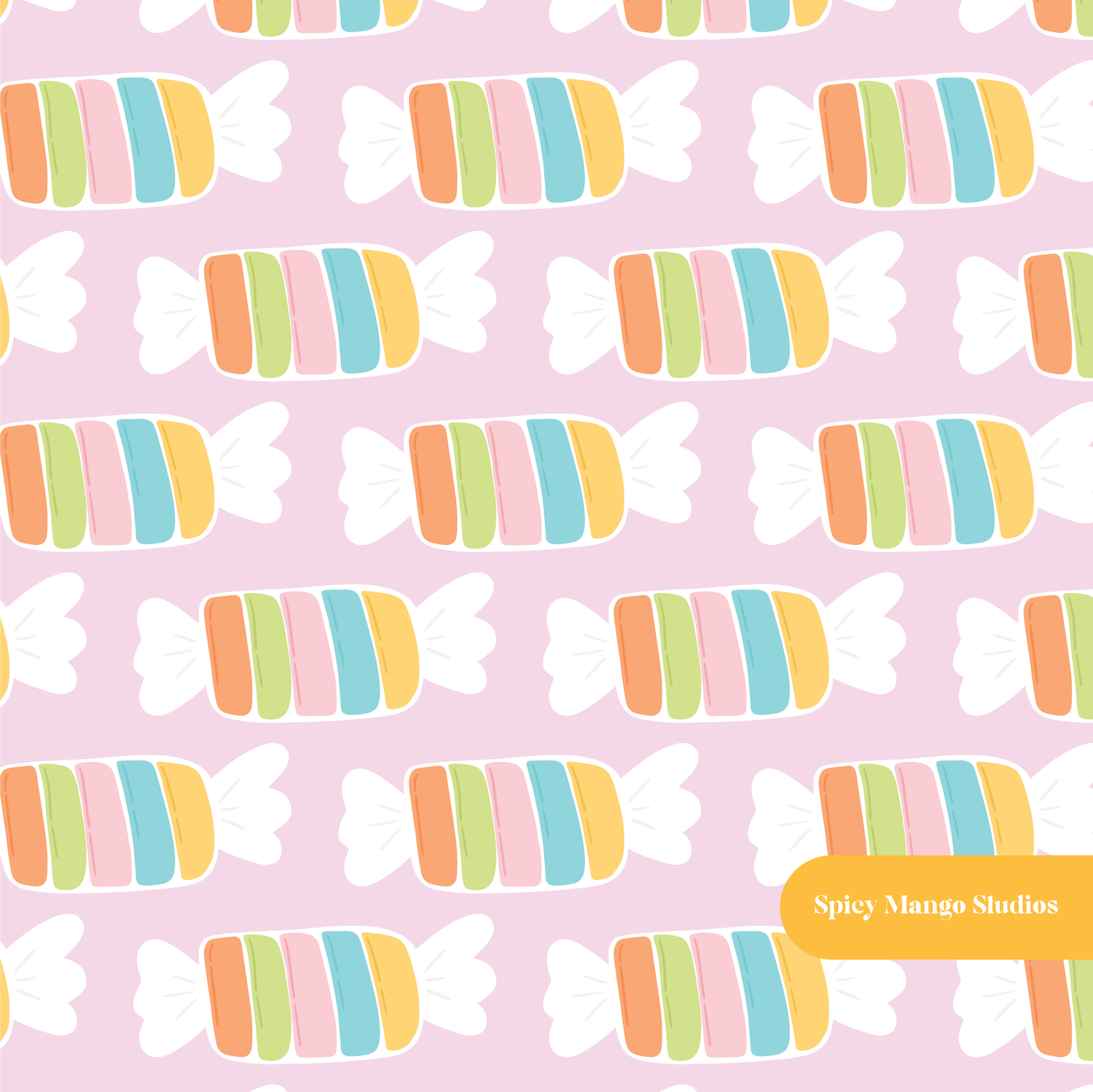 Lilac Rainbow Candy Seamless Pattern
