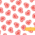White Rainbow Heart Seamless Pattern