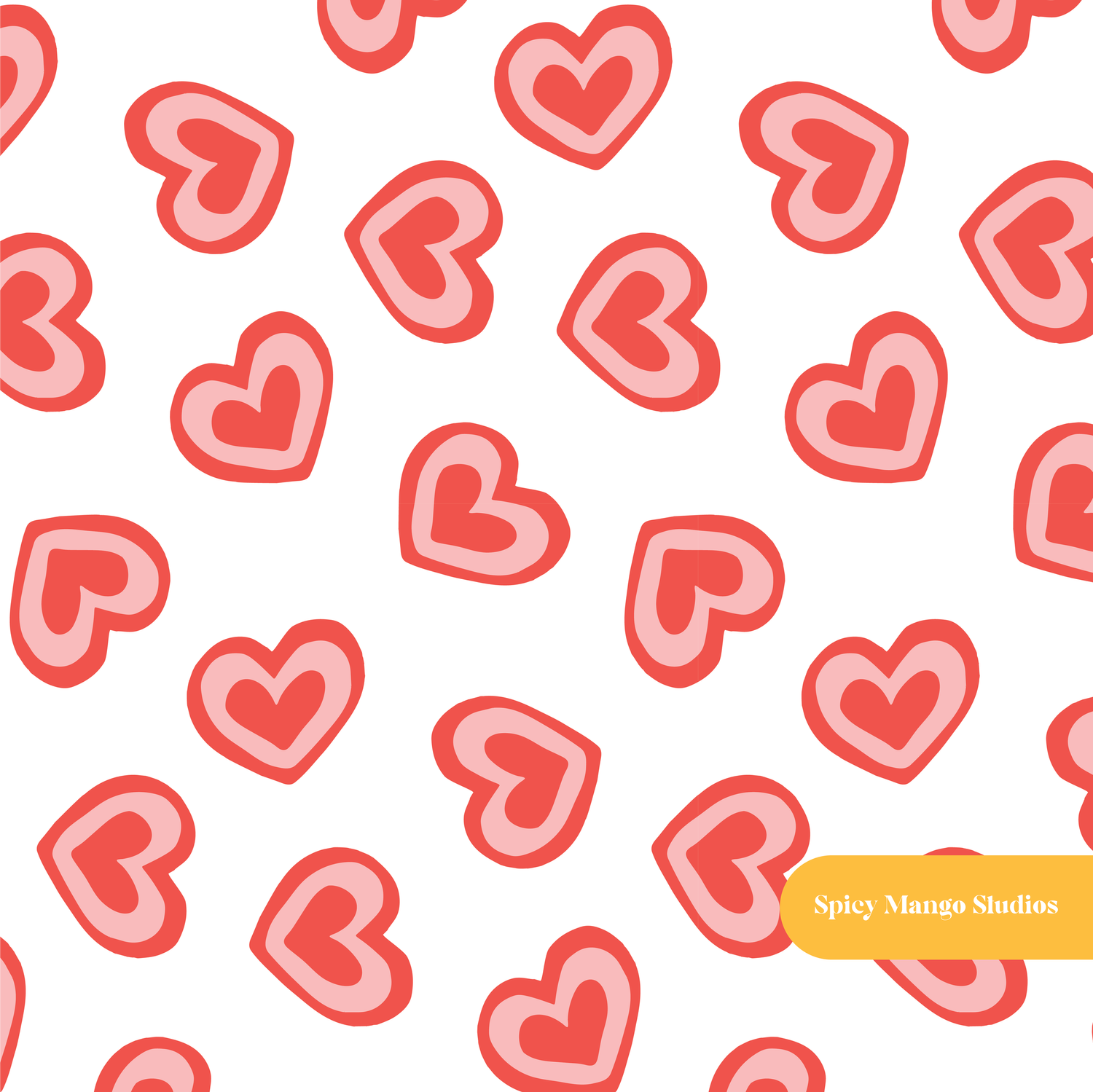 White Rainbow Heart Seamless Pattern