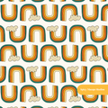 Neutral Retro Rainbow Seamless Pattern