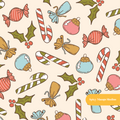 Neutral Retro Christmas Trees Seamless Pattern