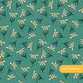 Emerald Retro Daisy Seamless Pattern