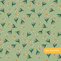Green Retro Daisy Seamless Pattern