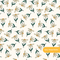 Neutral Retro Daisy Seamless Pattern