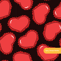 Black Ruffled Hearts Seamless Pattern