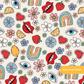 Neutral Retro Magic Seamless Pattern