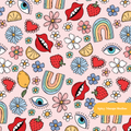 Pink Retro Magic Seamless Pattern