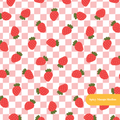 Red and Pink Strawberry Checker Seamless Pattern