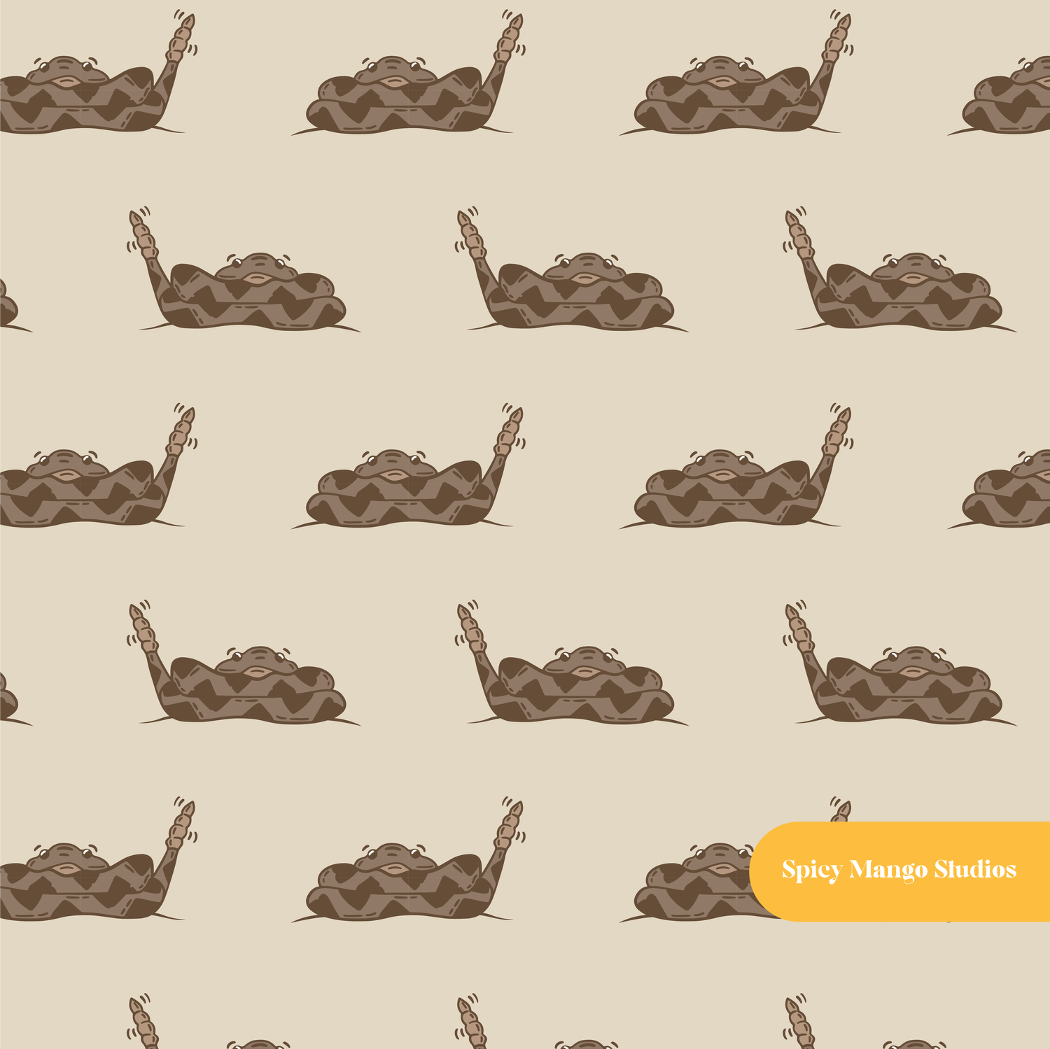 Neutral Rattler Seamless Pattern
