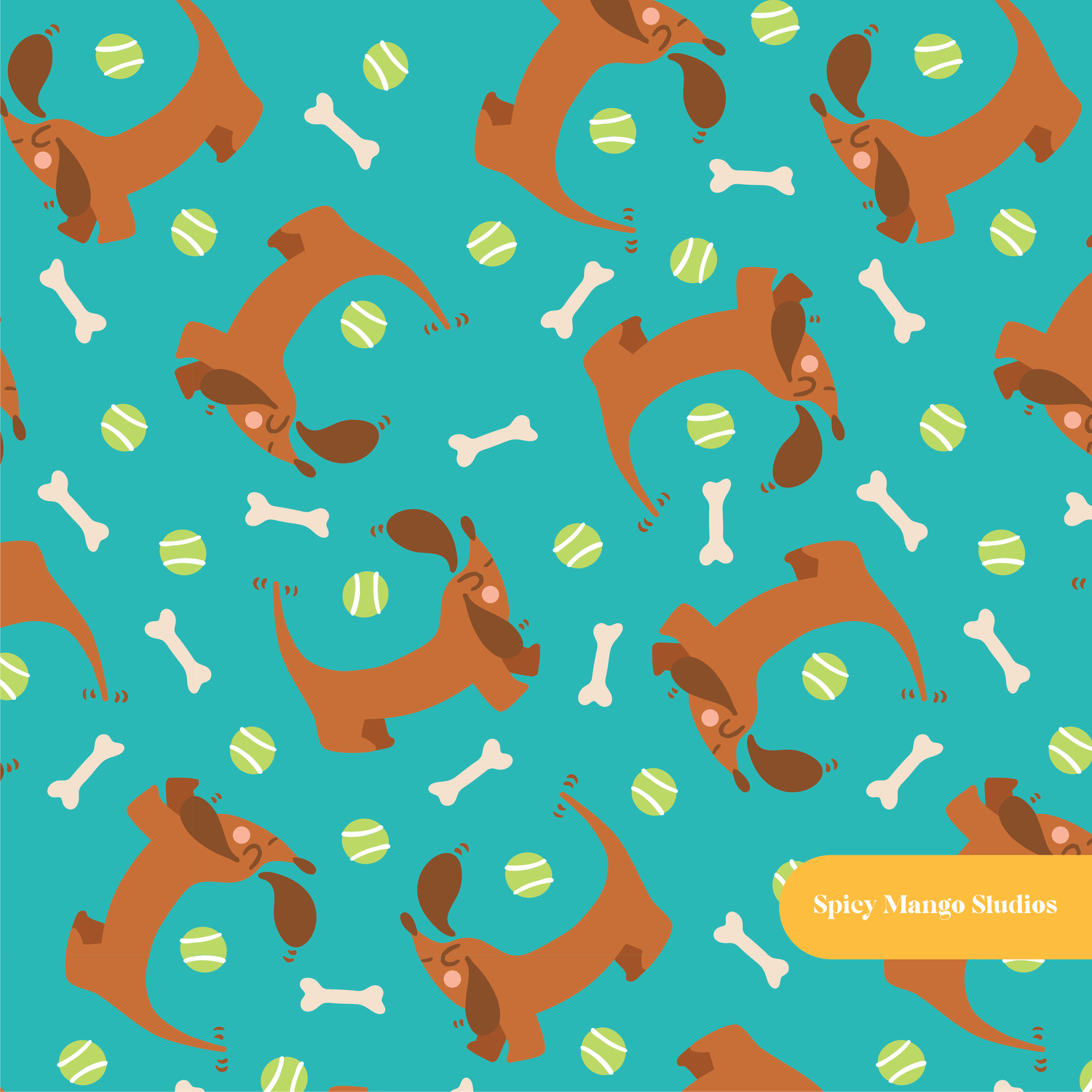 Aqua Rover Seamless Pattern