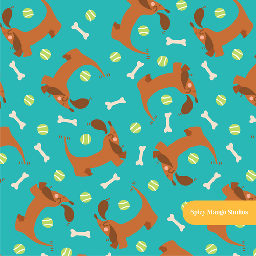 Aqua Rover Seamless Pattern