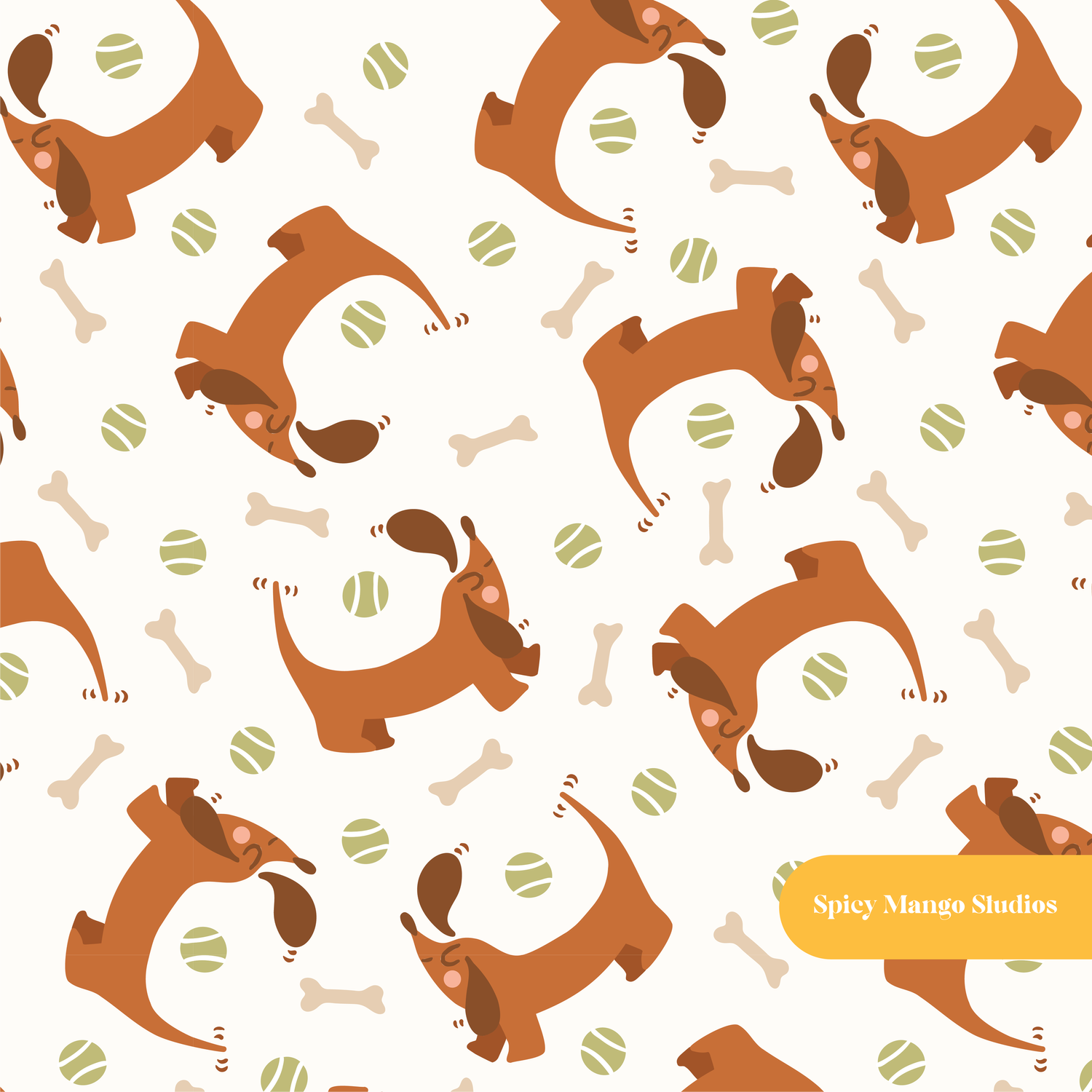 Neutral Rover Seamless Pattern