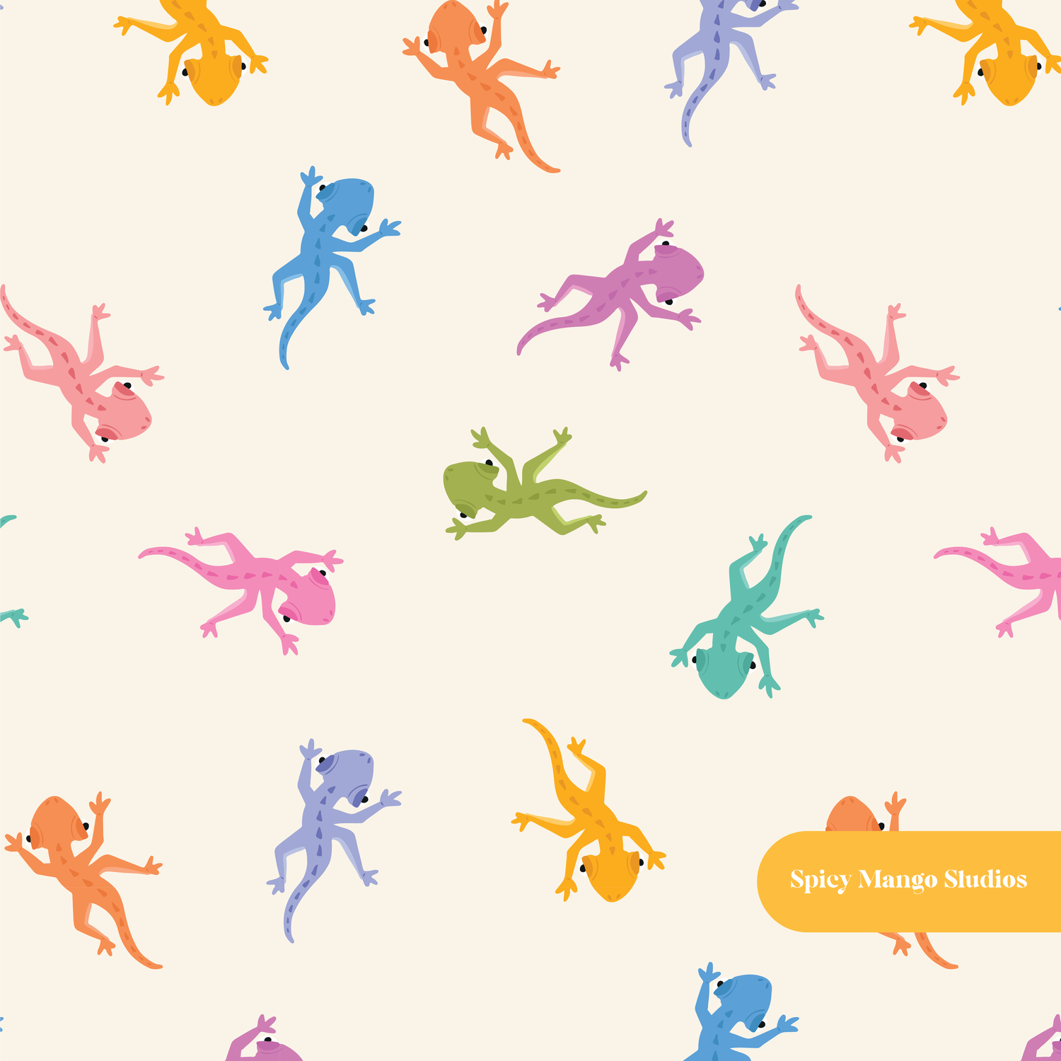Neutral Salamander Seamless Pattern – Nature Nursery & Woodland Digital Download