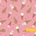 Dark Pink Scoops Ice Cream Seamless Pattern – Digital Download