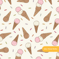 Neutral Scoops Ice Cream Seamless Pattern – Digital Download