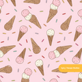Pink Scoops Ice Cream Seamless Pattern – Digital Download