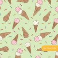 Pistachio Scoops Ice Cream Seamless Pattern – Digital Download