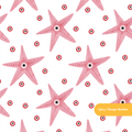 Pink Starfish Evil Eye Seamless Pattern