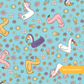 Aqua Summer Floaties Seamless Pattern