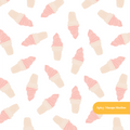 White Strawberry Soft Serve Seamless Pattern