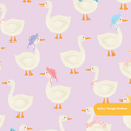 Lilac Spring Goose Seamless Pattern