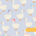 Periwinkle Spring Goose Seamless Pattern