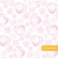 Pink Seashell Floral Seamless Pattern